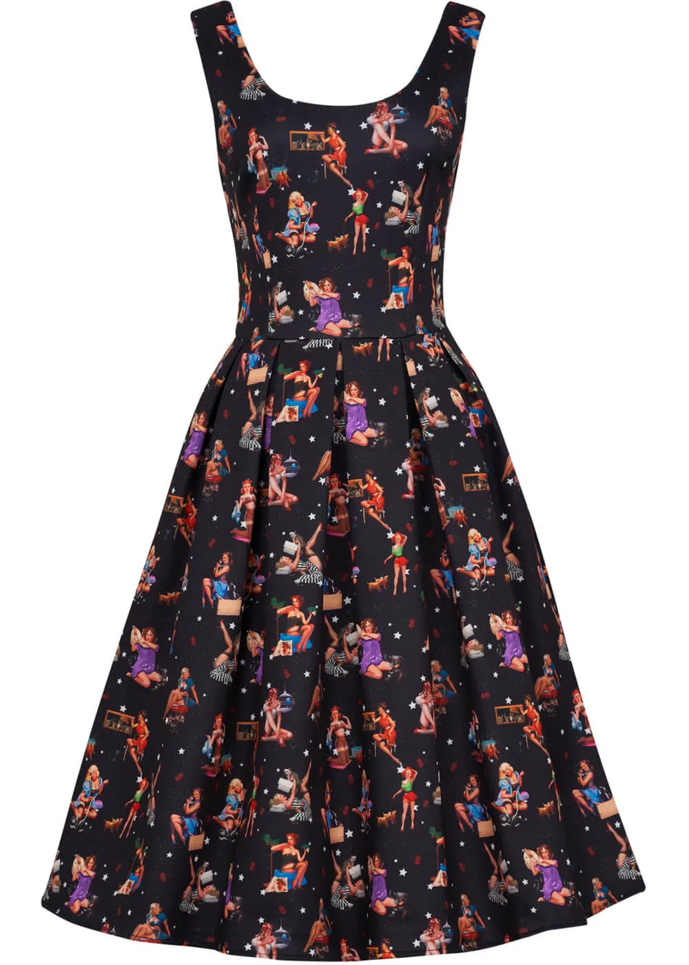 Dolly & Dotty Amanda 50's Swing Dress - Pin-Ups Girls Theme, Black