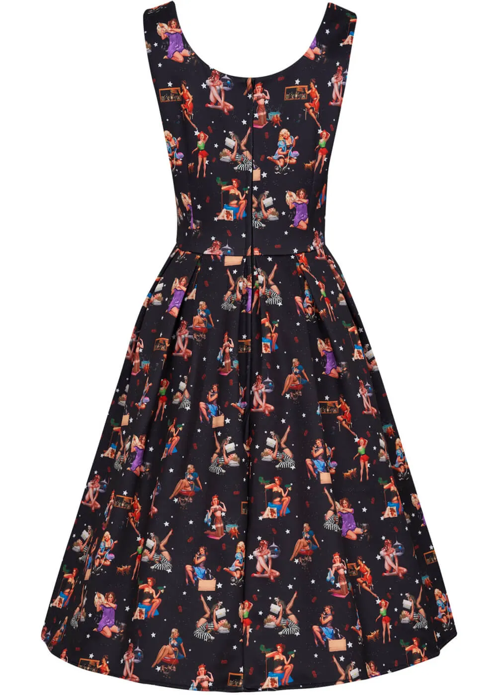 Dolly & Dotty Amanda 50's Swing Dress - Pin-Ups Girls Theme, Black