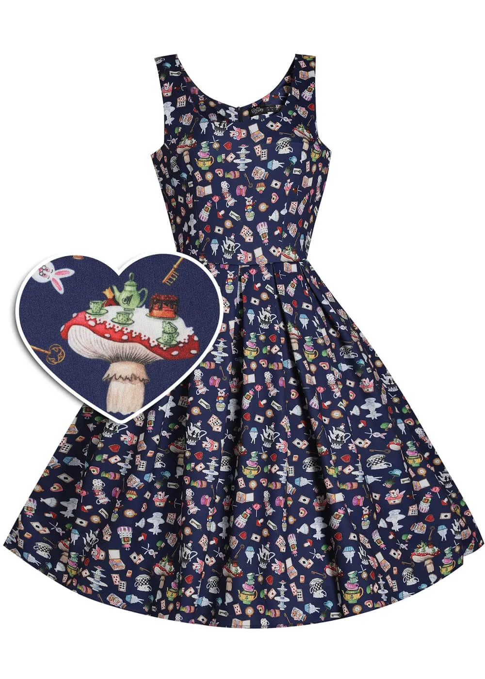 Vintage Navy Swing Dress by Dolly & Dotty