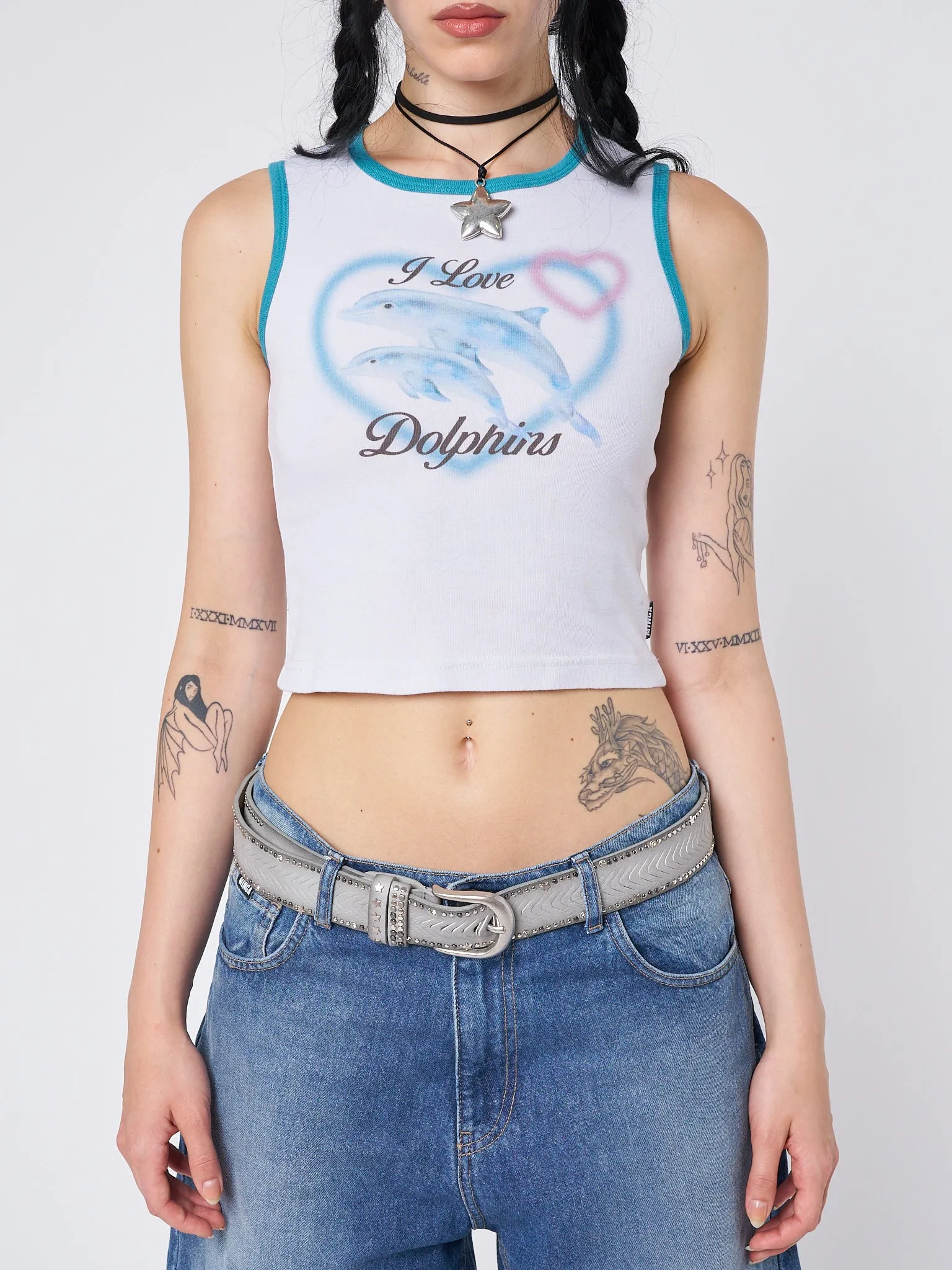 Dolphin Print Vest Top