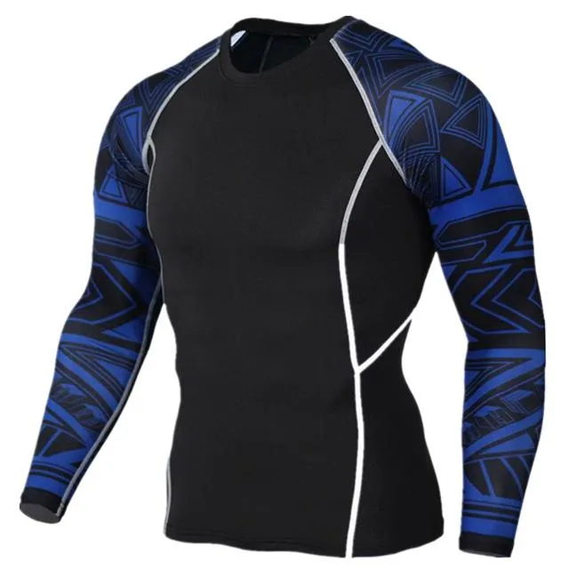 3D Wolf Print Long Sleeve Fitness Tee