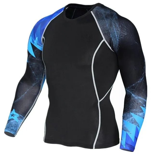 3D Wolf Print Long Sleeve Fitness Tee