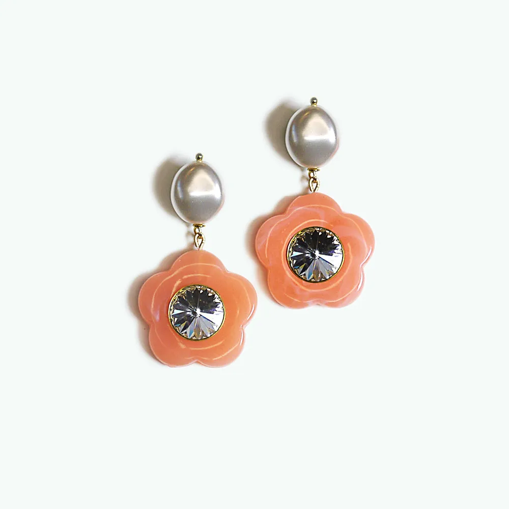 Flower Coral Earrings