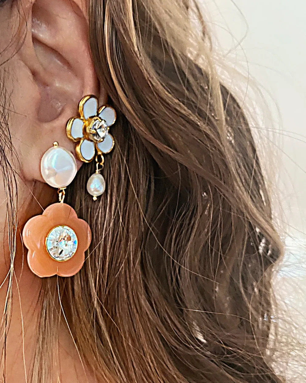 Flower Coral Earrings