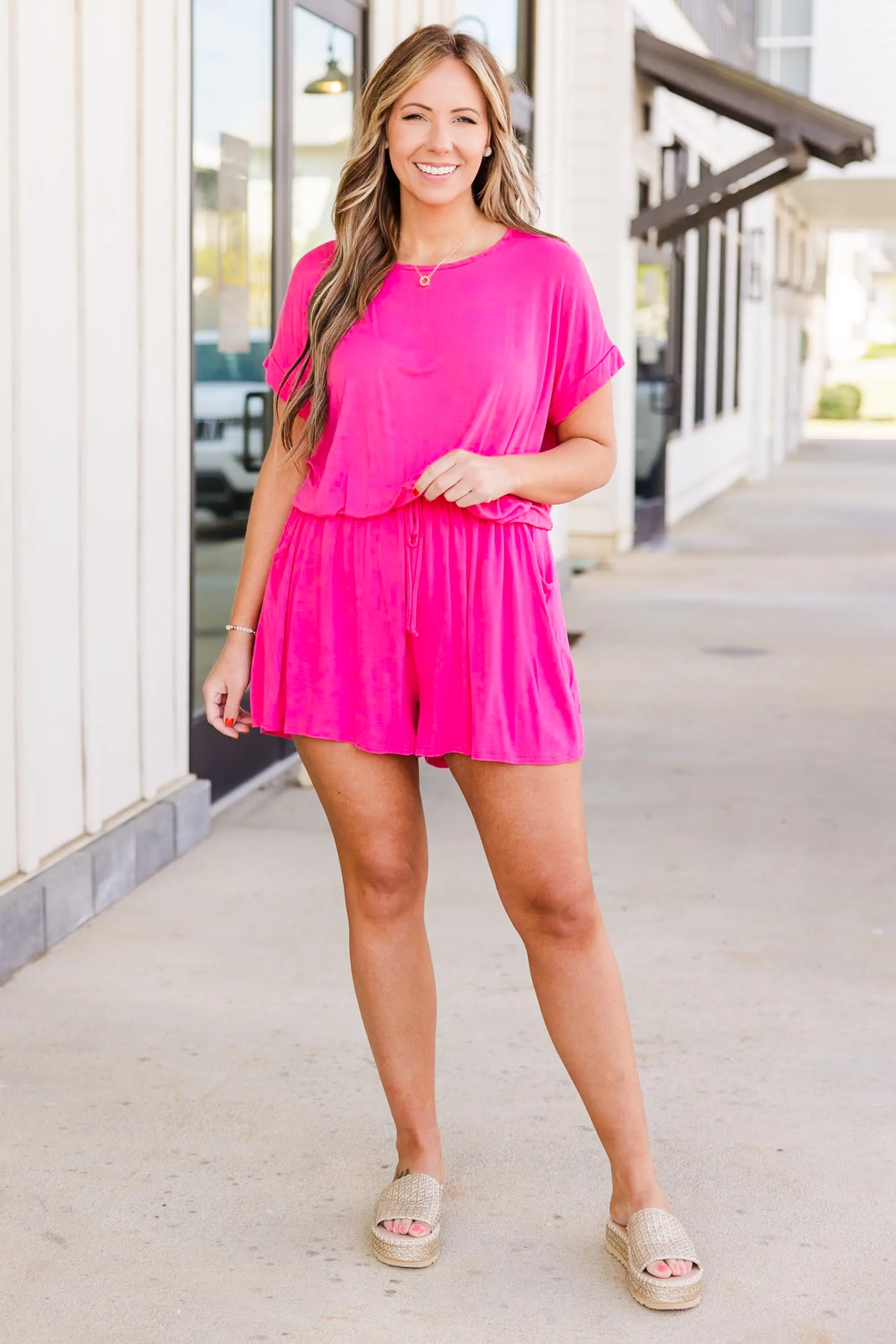 Fuchsia Sweet Saturday Romper