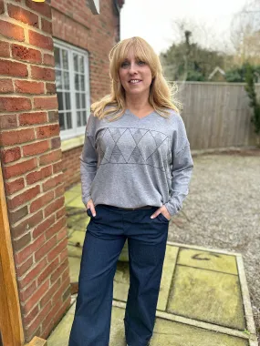 Grey Diamond Gail Knit with Diamante