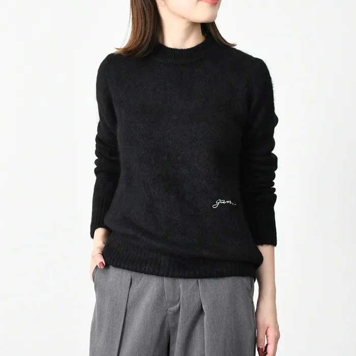 Wool U-Neck Long Sleeves Ganni