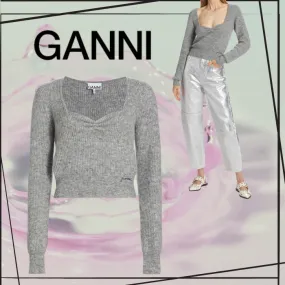 Casual Wool Long Sleeve Plain Party Ganni