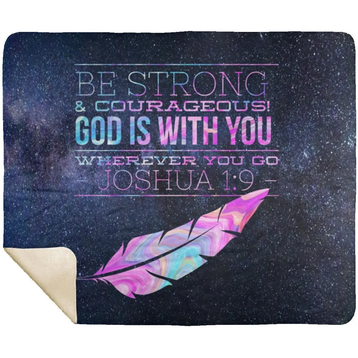 Assuring Sherpa Blanket with Joshua 1 Verse