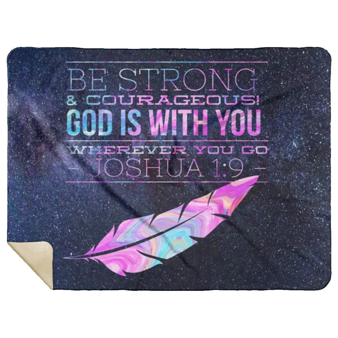 Assuring Sherpa Blanket with Joshua 1 Verse