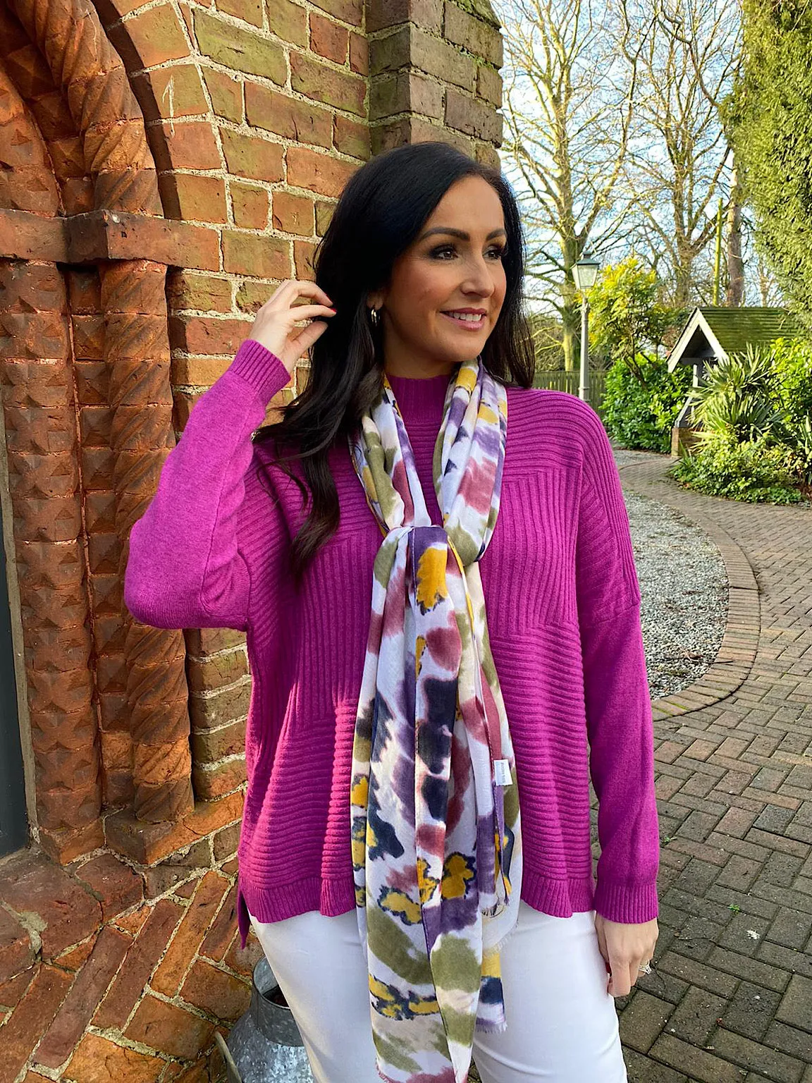 Isha Grape Ribbed Jumper