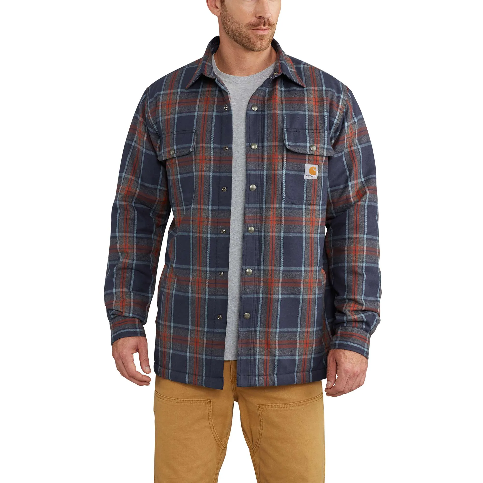 Men's Flannel Shirt Jacket with Sherpa Lining