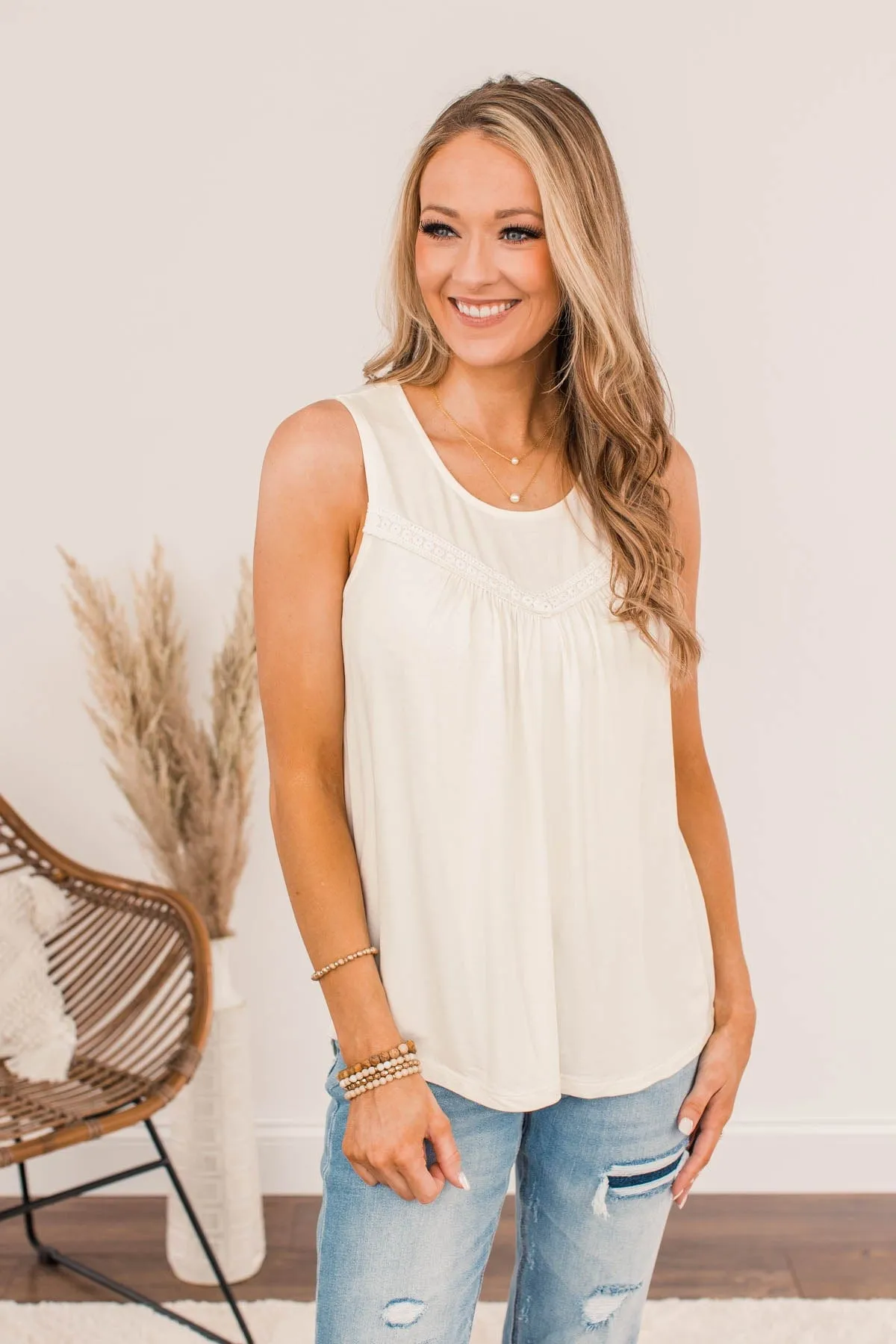 Ivory Darling Knit Tank Top