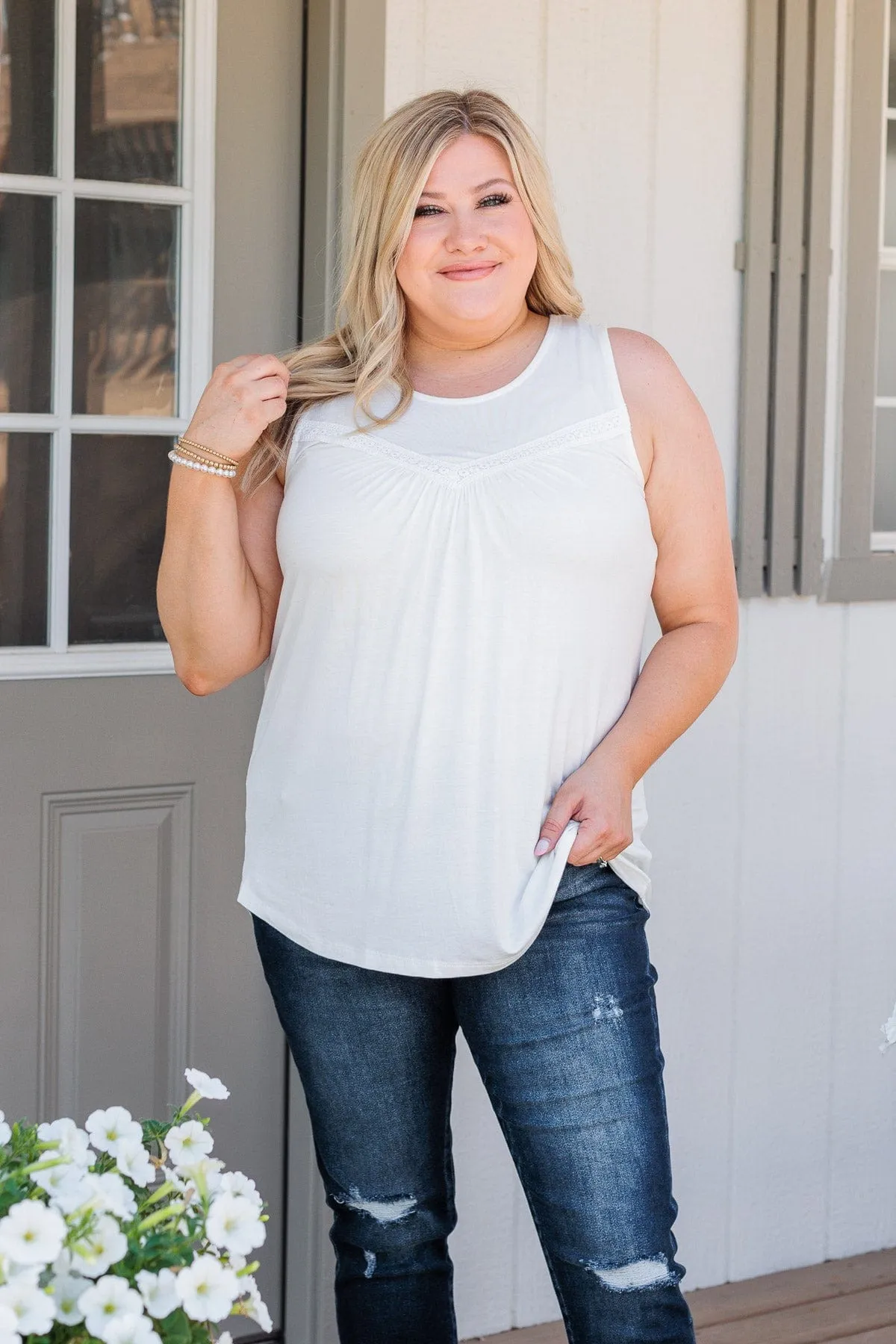 Ivory Darling Knit Tank Top