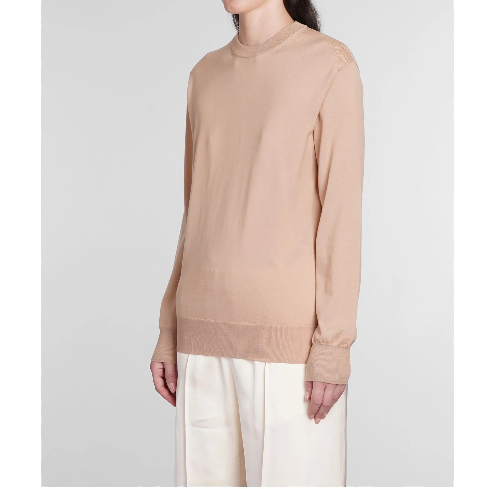 Wool Crew Neck Long Sleeve Top