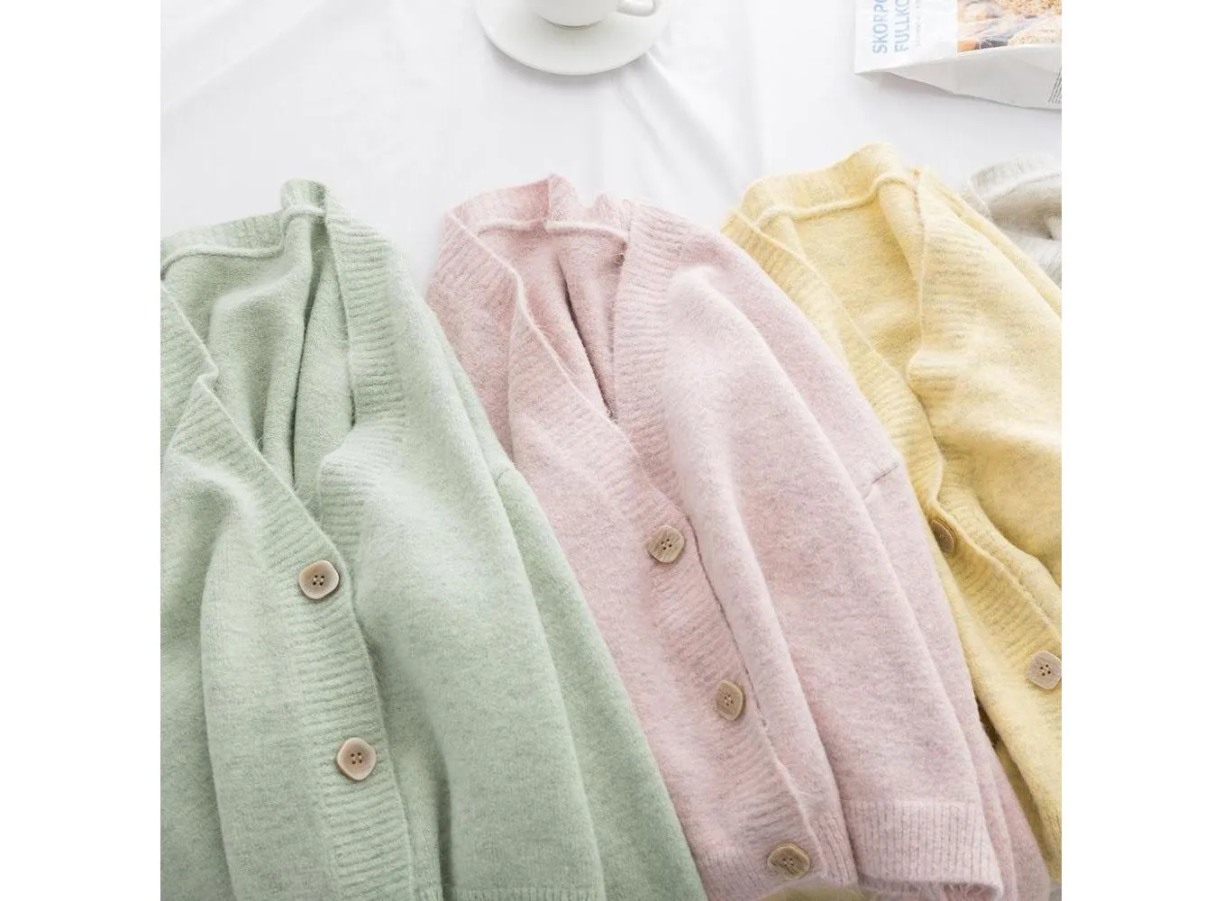 Korean Chic Oversized V-Neck Sweater Cardigan for Winter