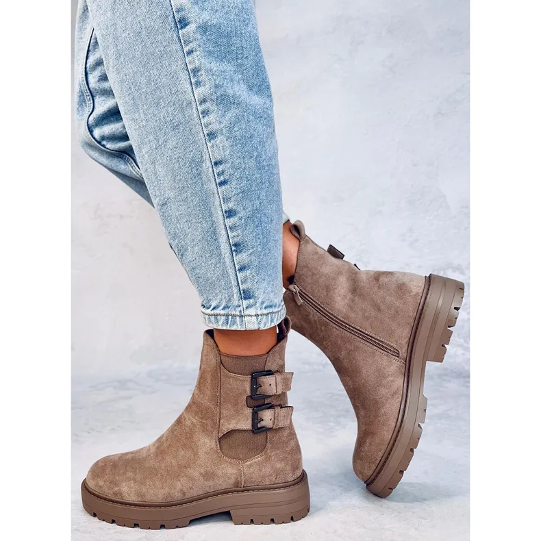 Brown ELS Suede Ankle Boots by Suicoke