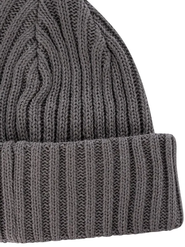 Dark Grey Levi's Ribbed Beanie