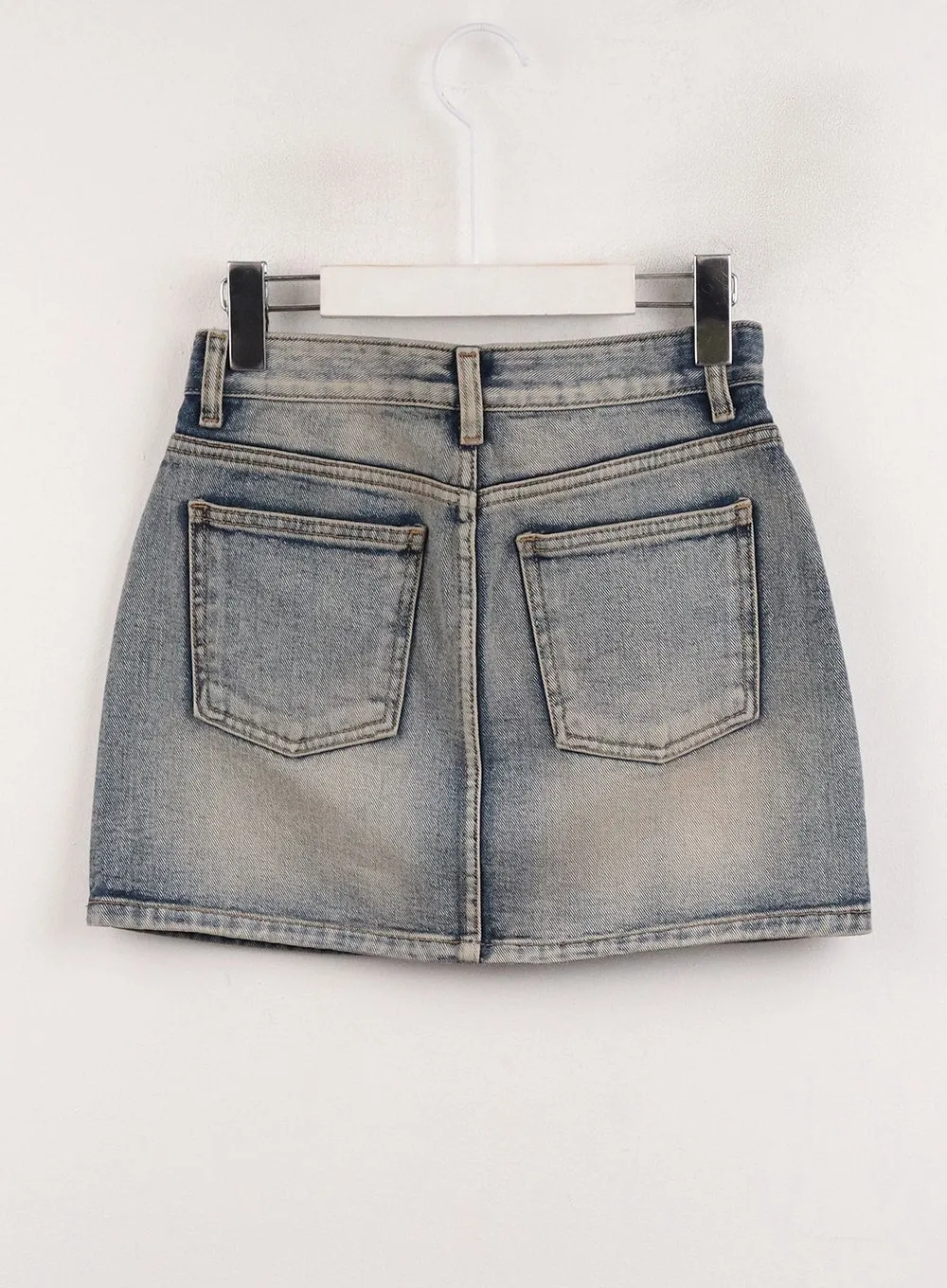 CJ412 Light Washed Denim Mini Skirt