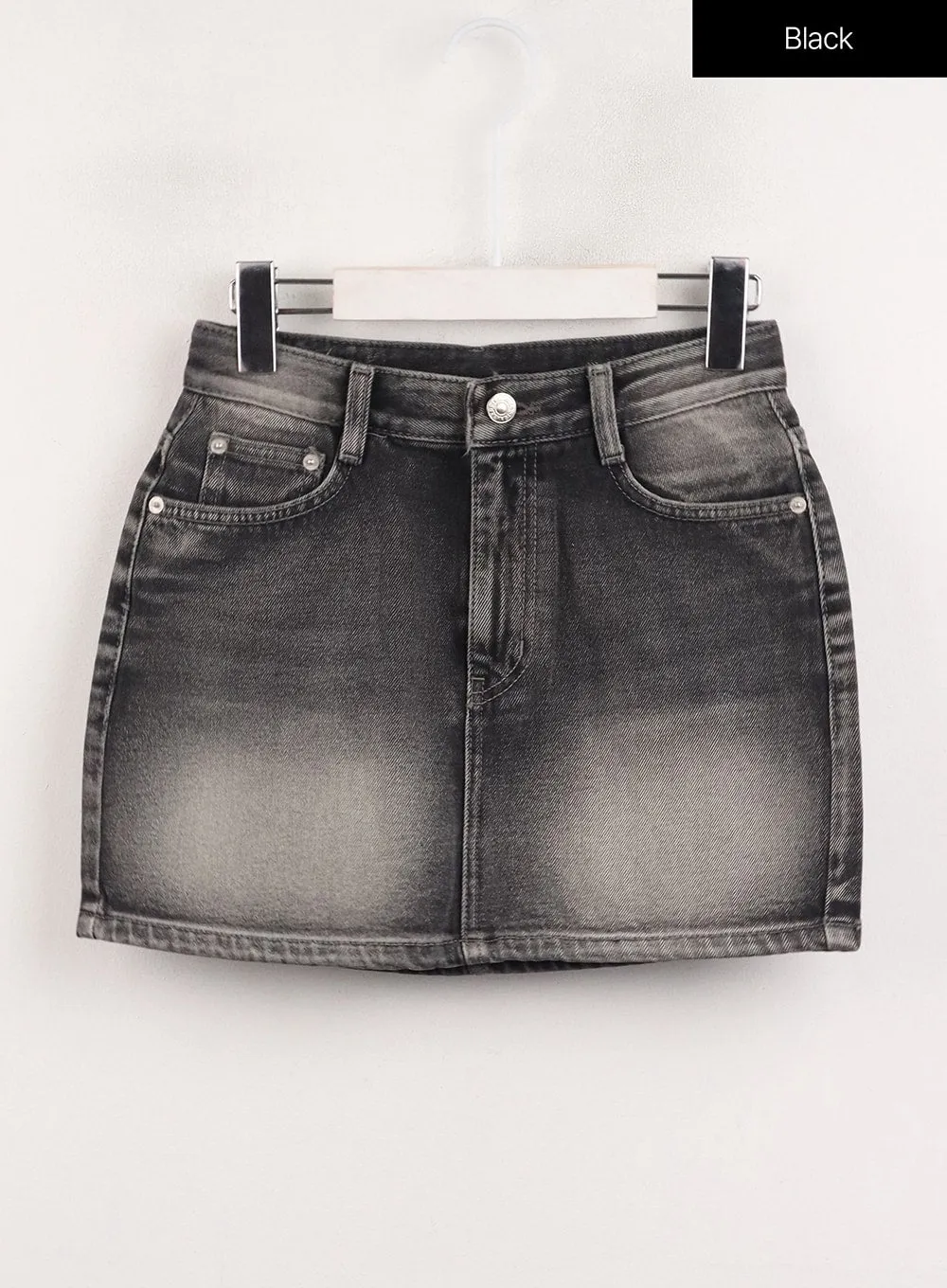 CJ412 Light Washed Denim Mini Skirt