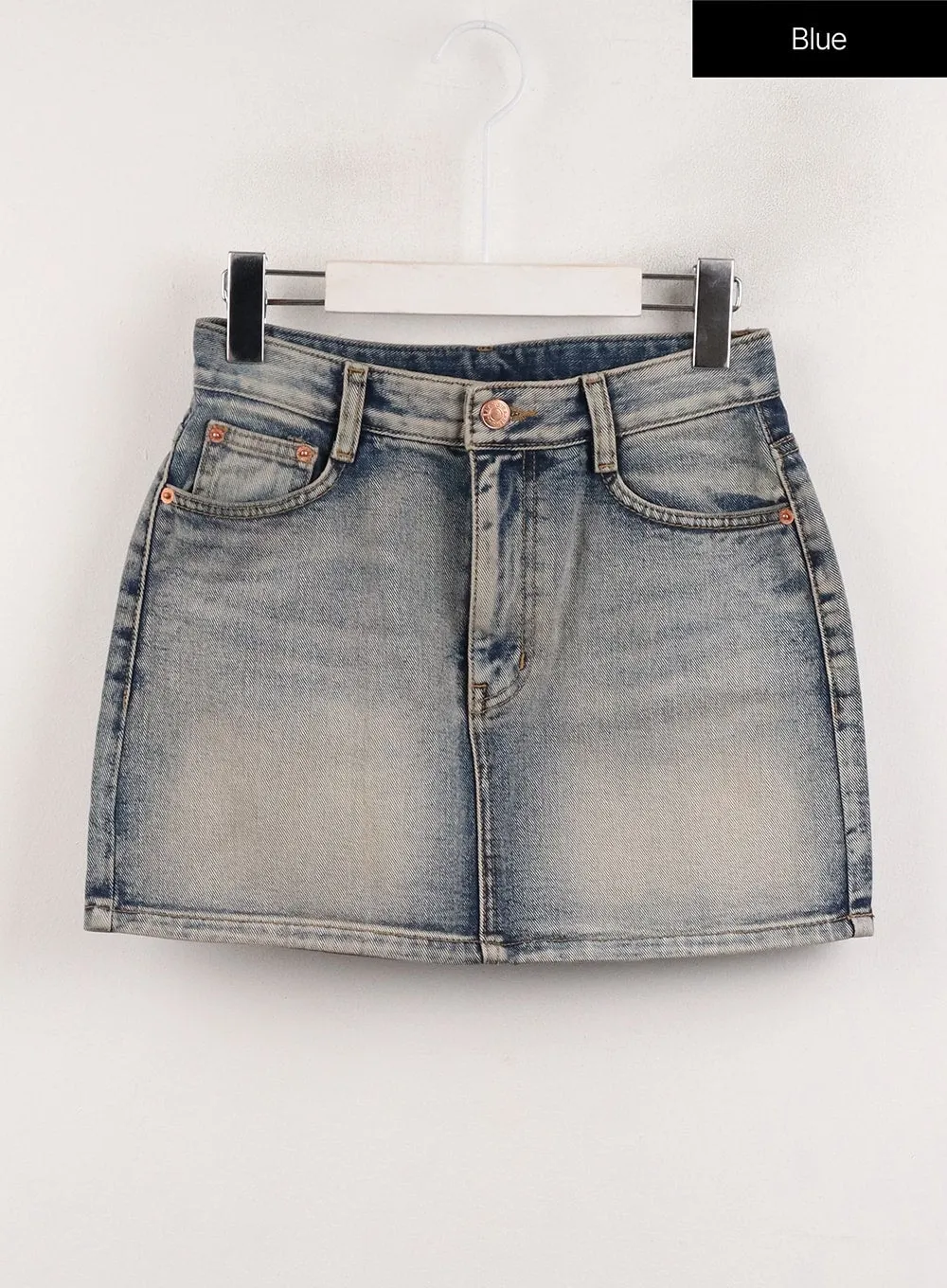 CJ412 Light Washed Denim Mini Skirt