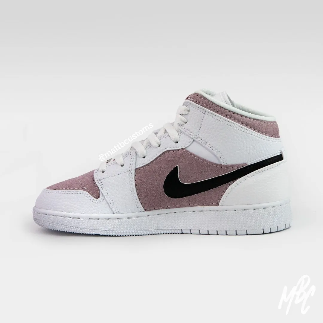 Jordan 1 Mid Lilac Suede Reverse Swoosh | UK 5.5