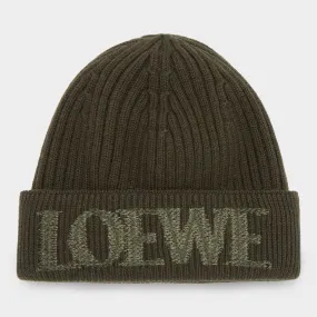 LOEWE Logo Tea Dust Glaze Beanie Hat