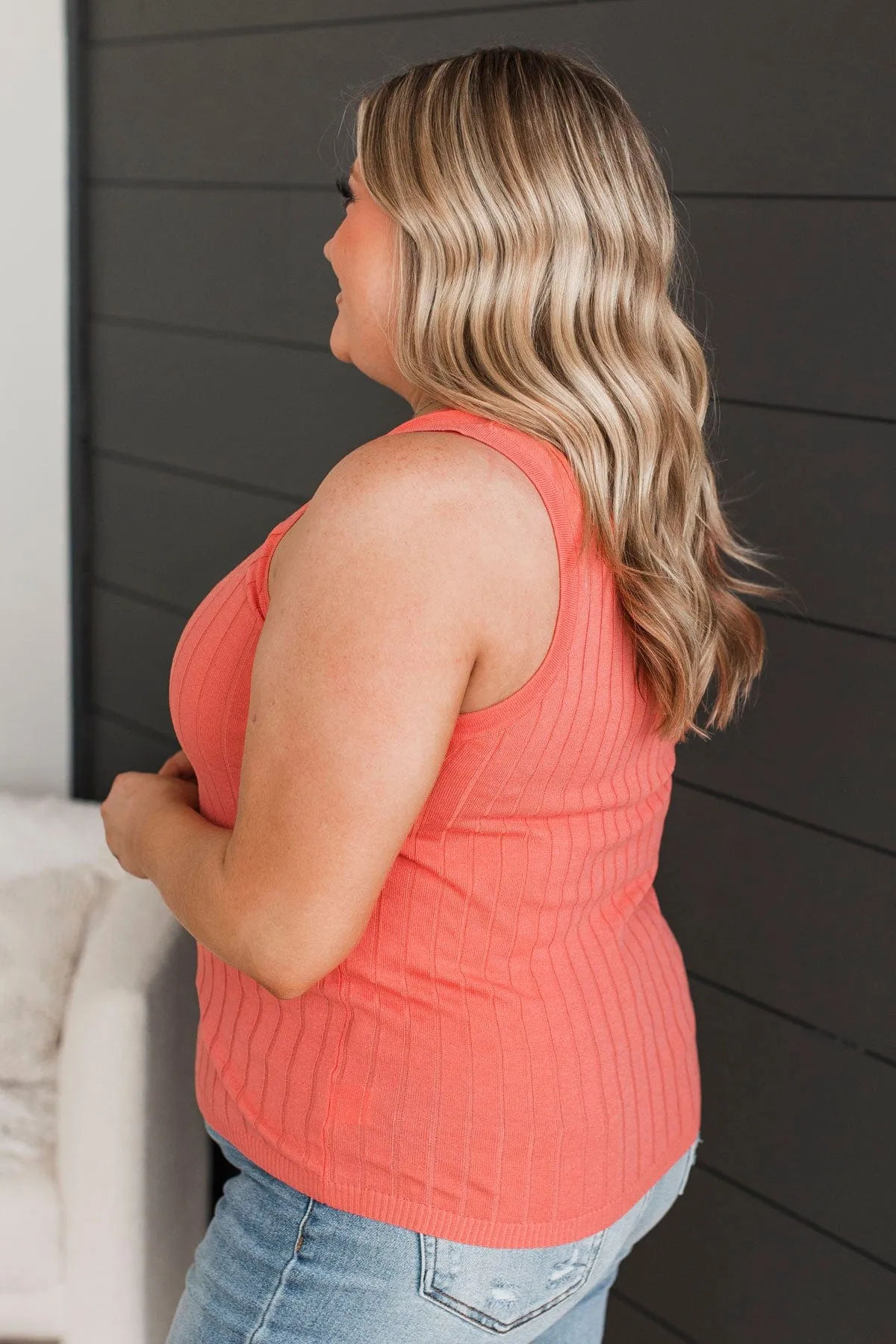 Coral Knit Tank Top