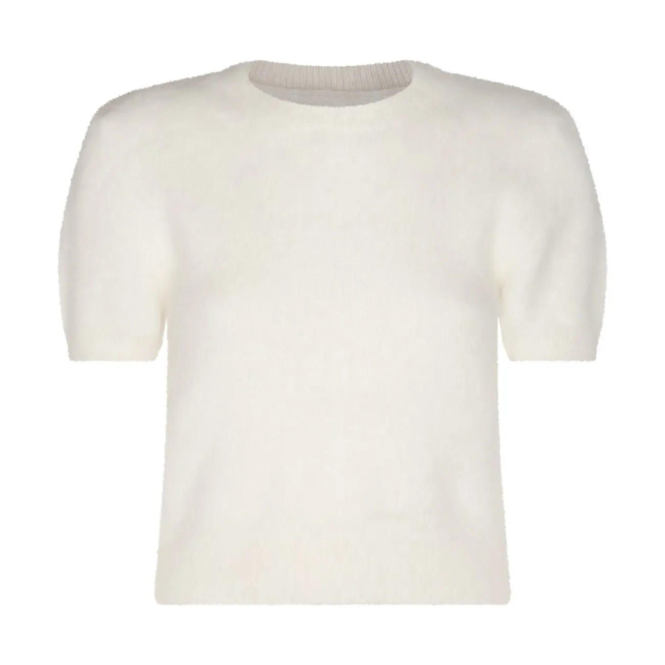 Wool Crew Neck Short Sleeve Sweater