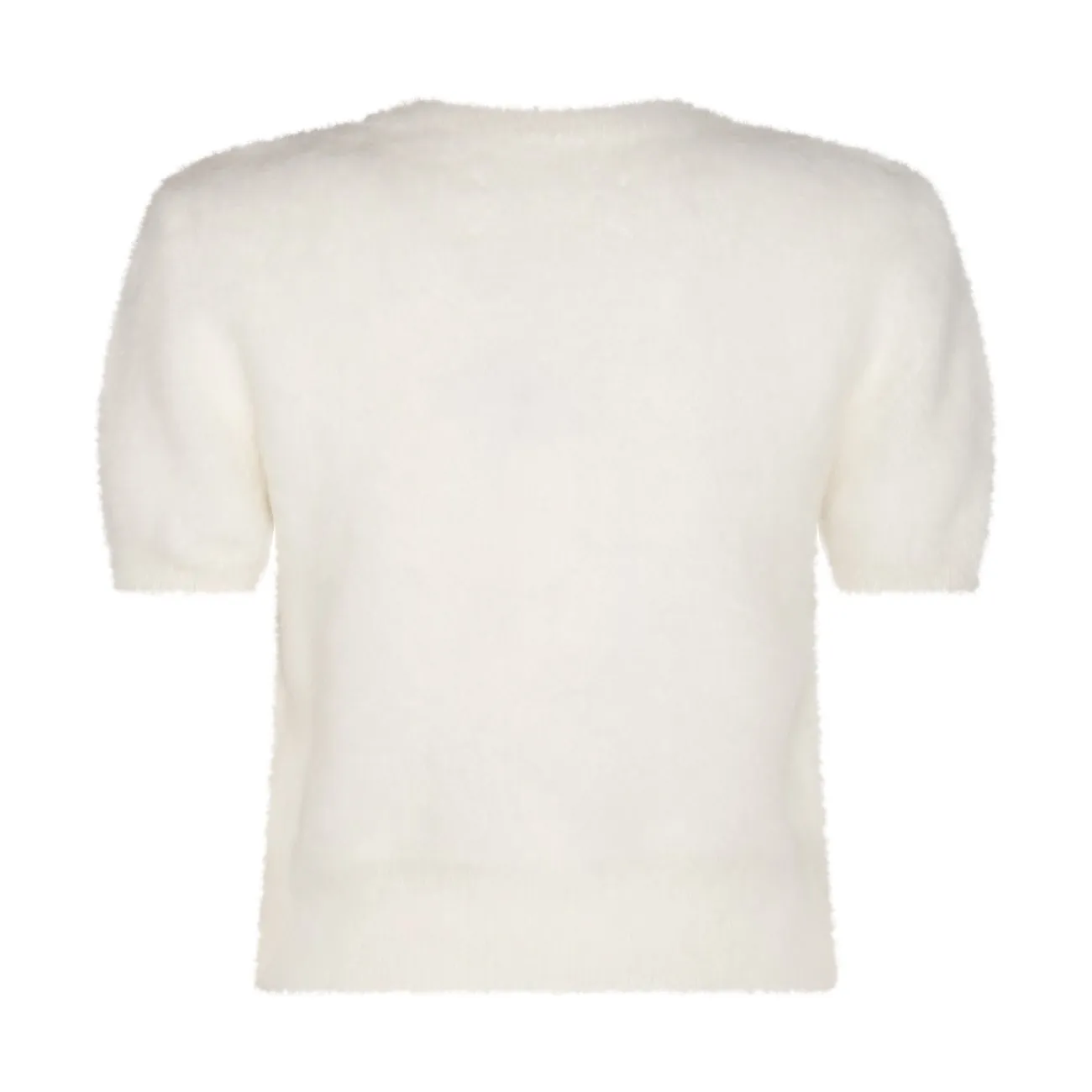 Wool Crew Neck Short Sleeve Sweater