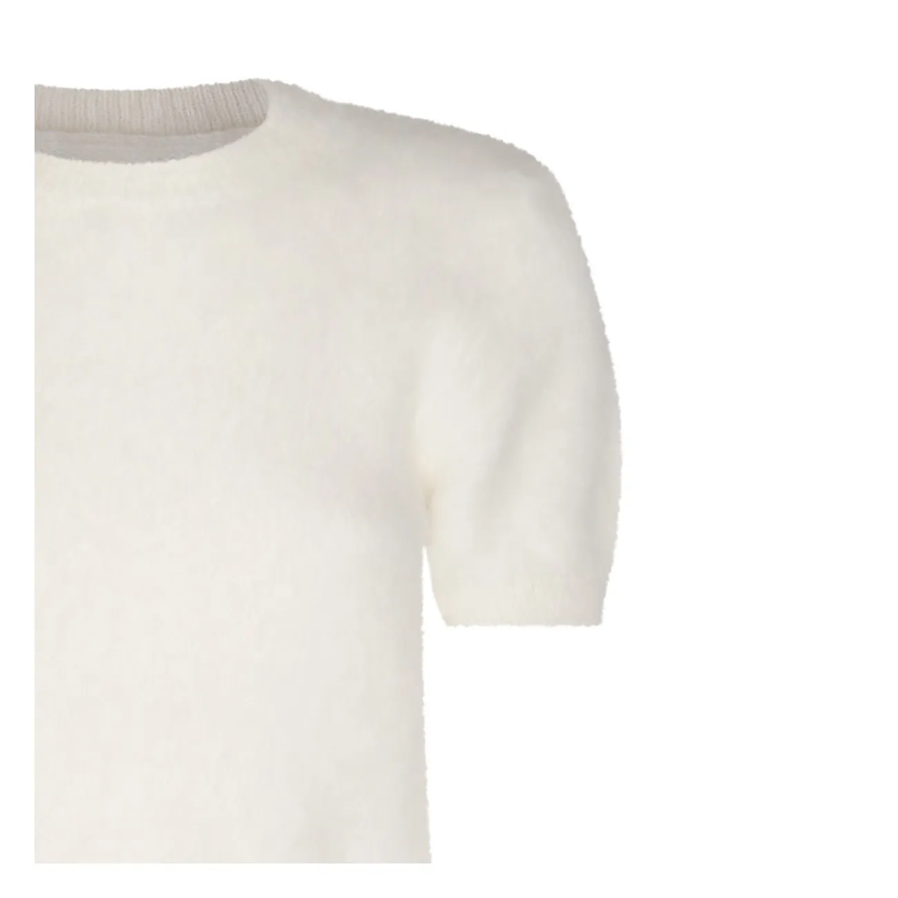 Wool Crew Neck Short Sleeve Sweater