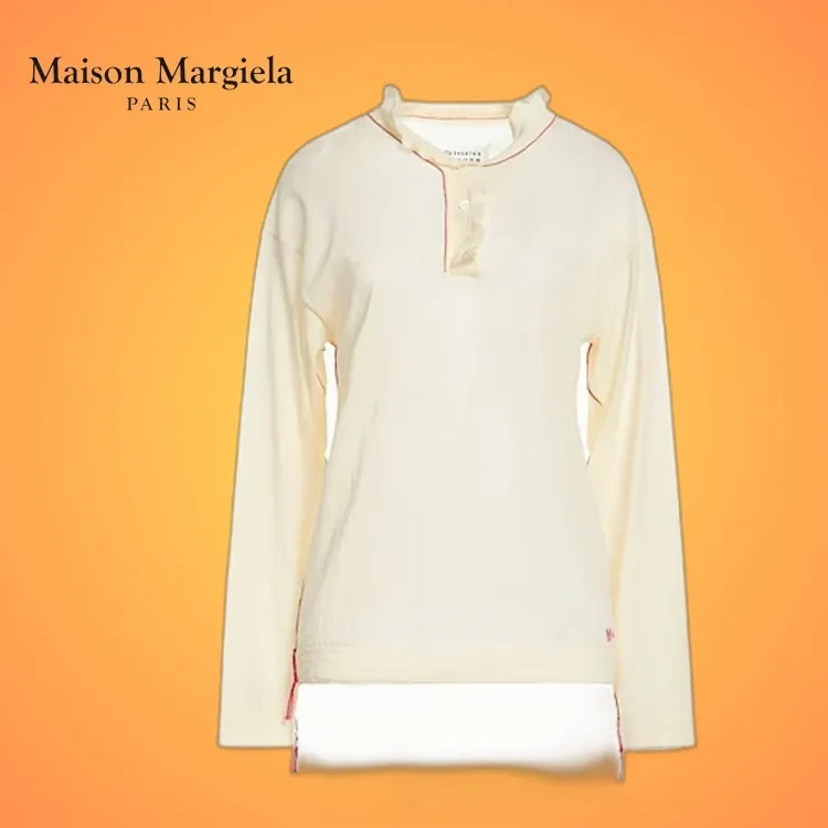 Casual Wool Silk Bi-color Long Sleeve Plain Cotton Maison Margiela