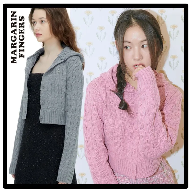 Margarin Fingers Casual Style Street Style Logo Cardigans