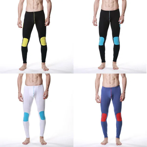 Men Modal Long Johns Pants with Splice Thermal Underwear Bottoms in M L XL SM6