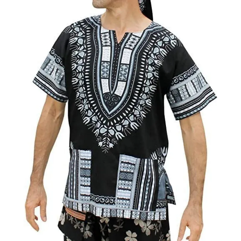 Men's Short Sleeve Dashiki Print Tee