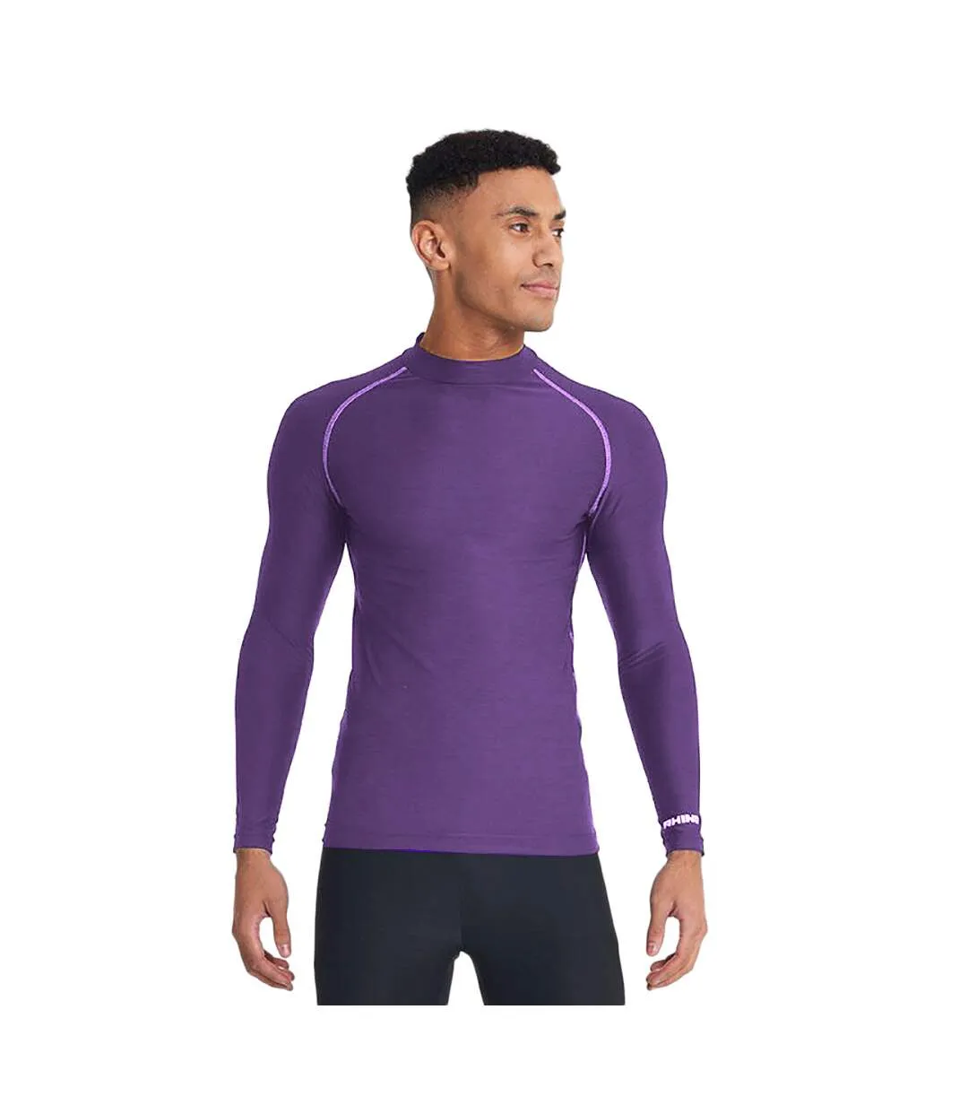 Mens Thermal Underwear Long Sleeve Base Layer Vest Top in Purple