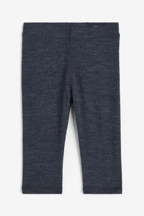 Merino Wool Leggings in Navy Blue Marl for Kids