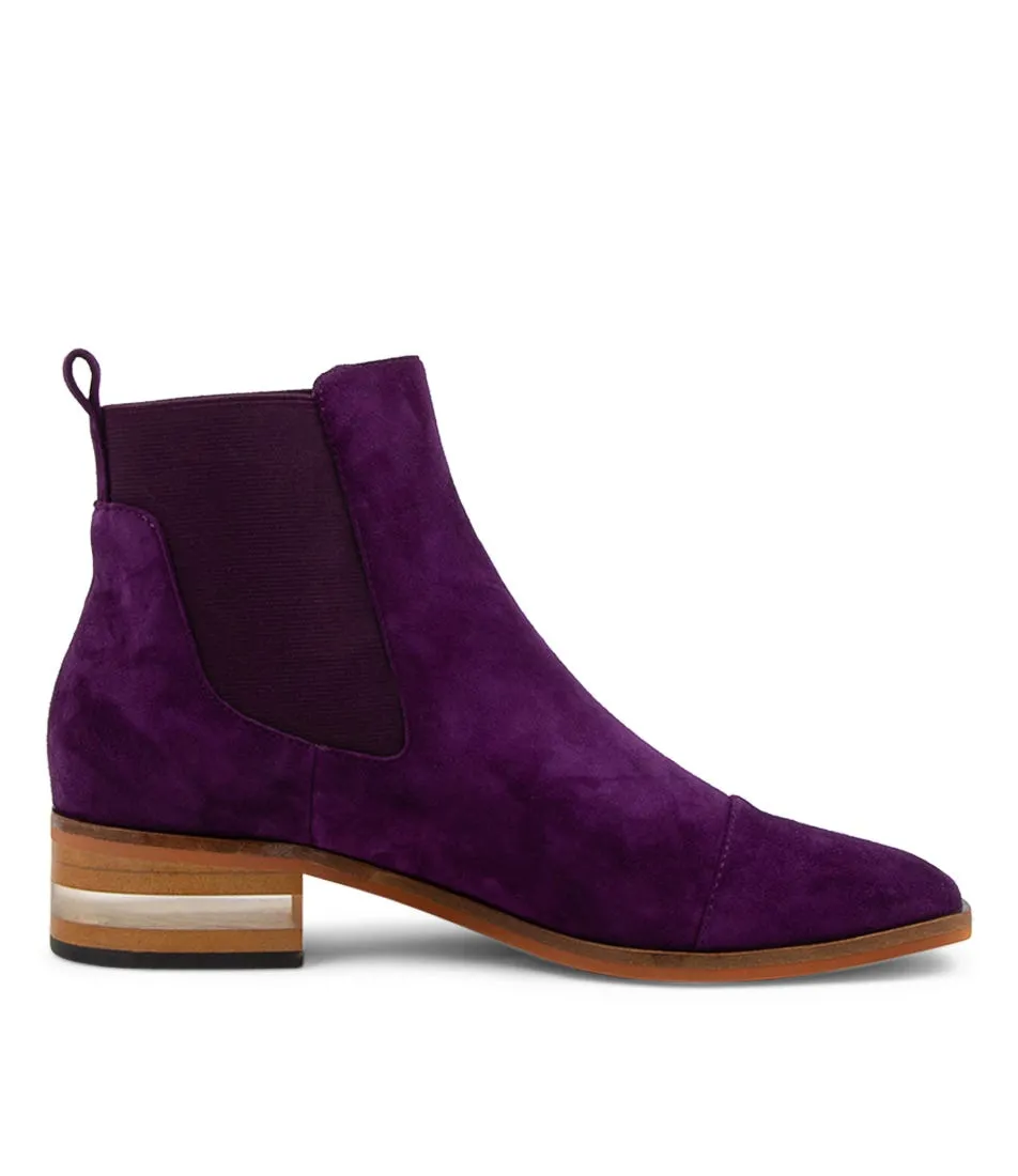 MIDAS Foro Purple Suede Ankle Boots