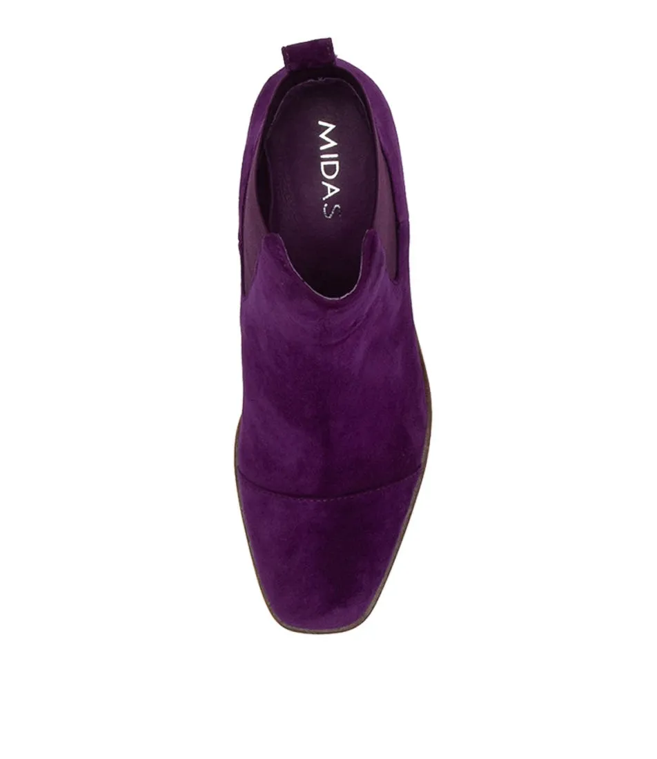 MIDAS Foro Purple Suede Ankle Boots