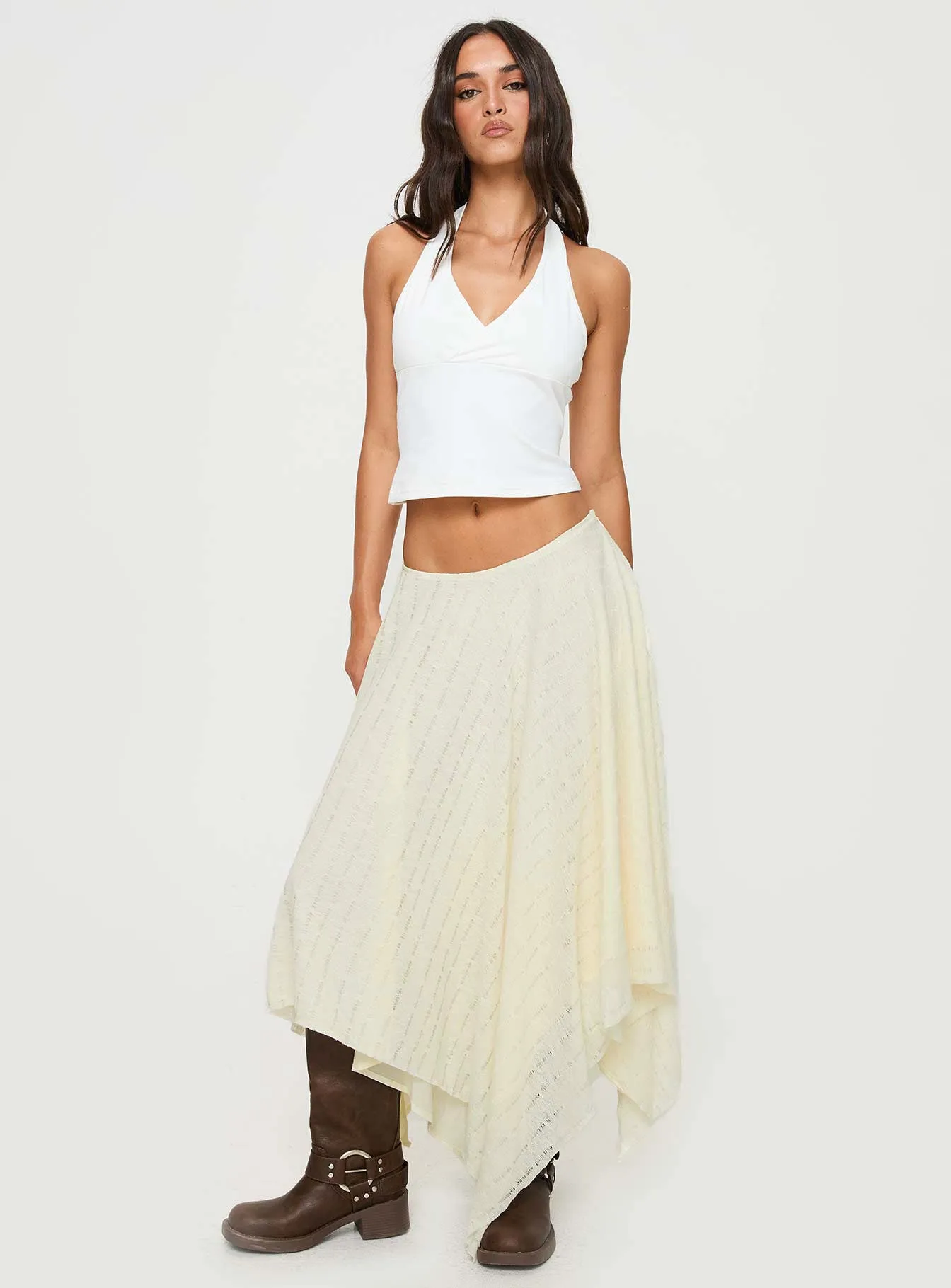 Cream Gratitude Midi Skirt