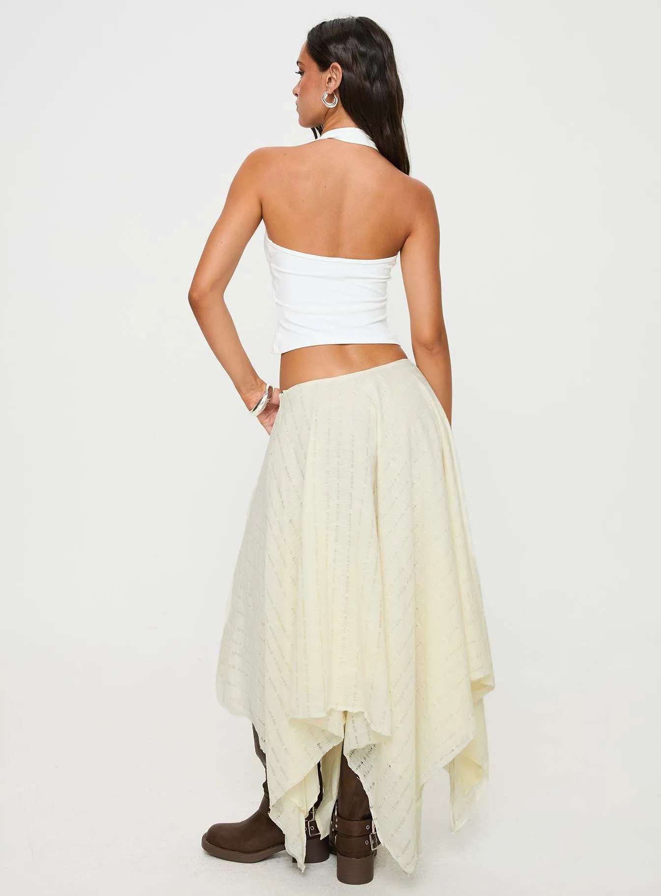 Cream Gratitude Midi Skirt