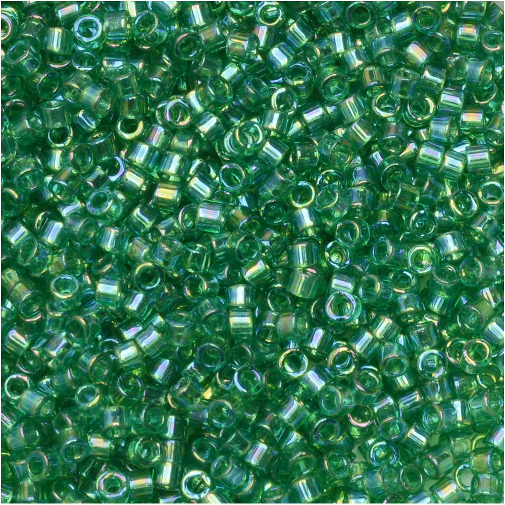 Miyuki Delica 11/0 Transparent Green AB #152 Seed Beads (2.5 Tube)