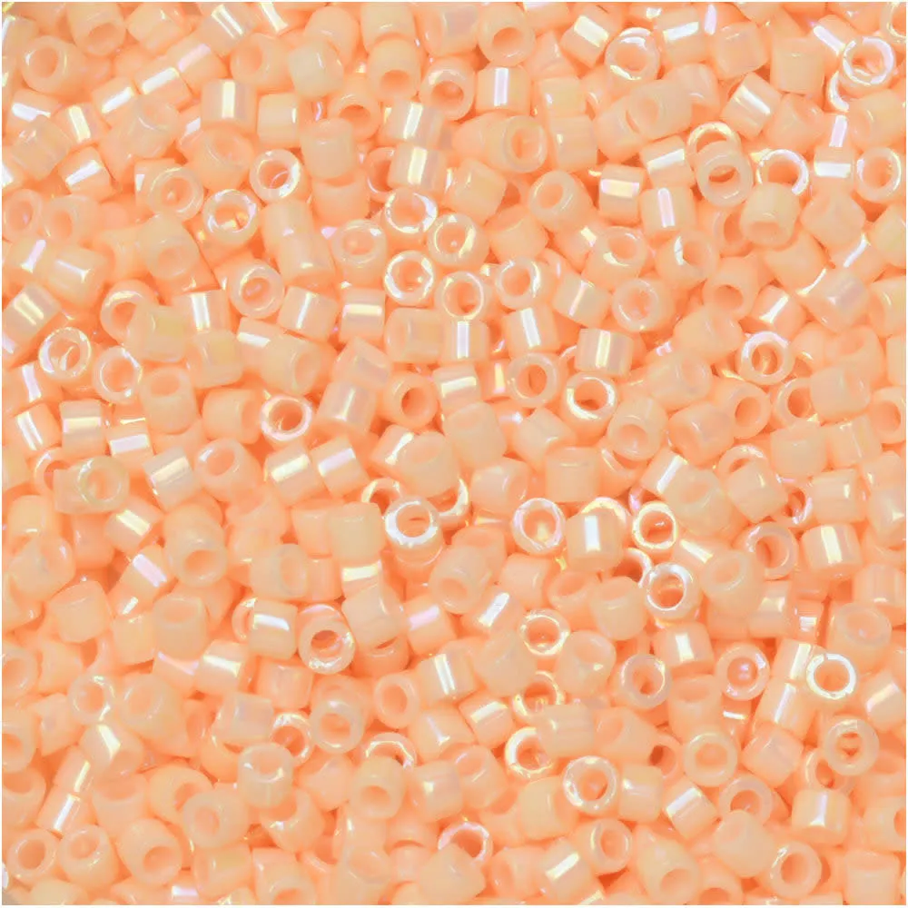 Miyuki Delica Seed Beads Opaque Light Peach AB 11/0 Size 7.2 Gram Tube