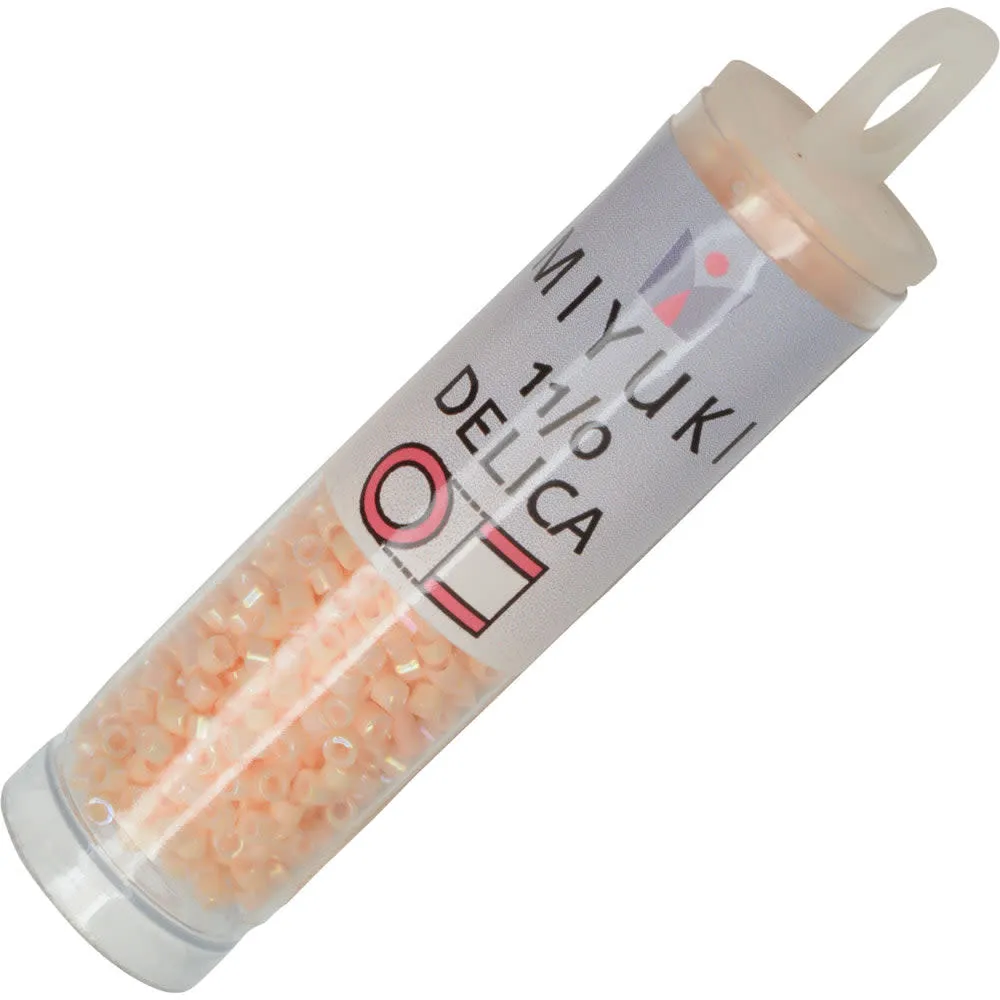 Miyuki Delica Seed Beads Opaque Light Peach AB 11/0 Size 7.2 Gram Tube