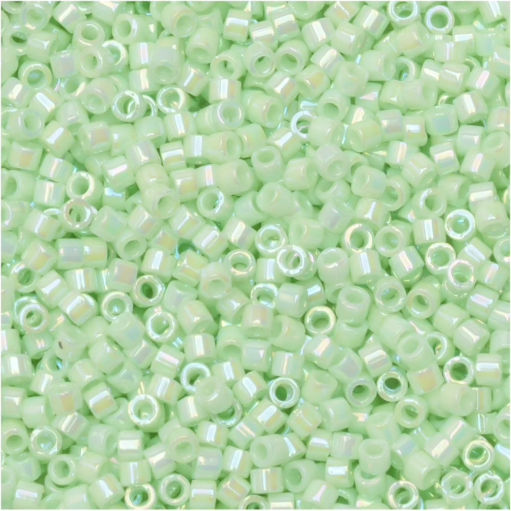 Miyuki Delica Seed Beads Opaque Light Mint AB 11/0 Size #1506 (2.5 Tube)