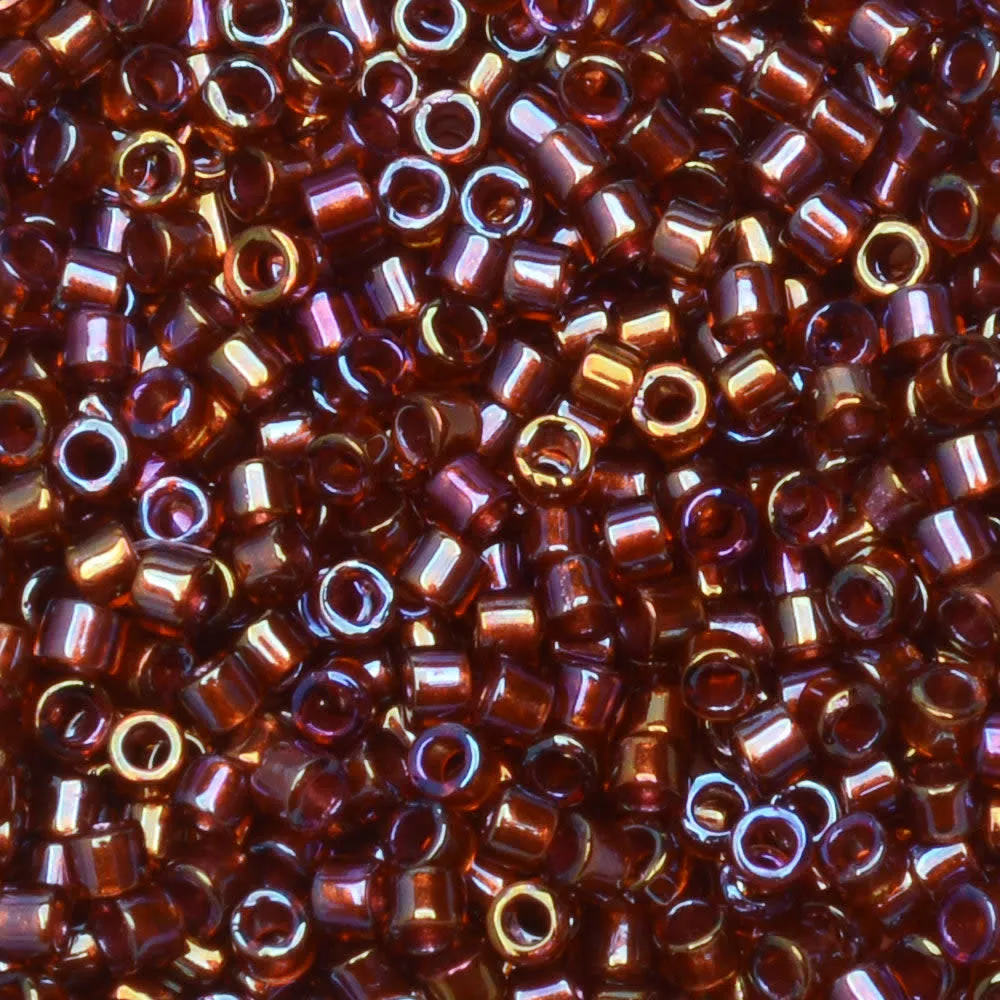 Miyuki Delica Seed Beads Sparkling Beet Lined Root Beer AB 11/0 Size #1750 (7.2 Gram Tube)