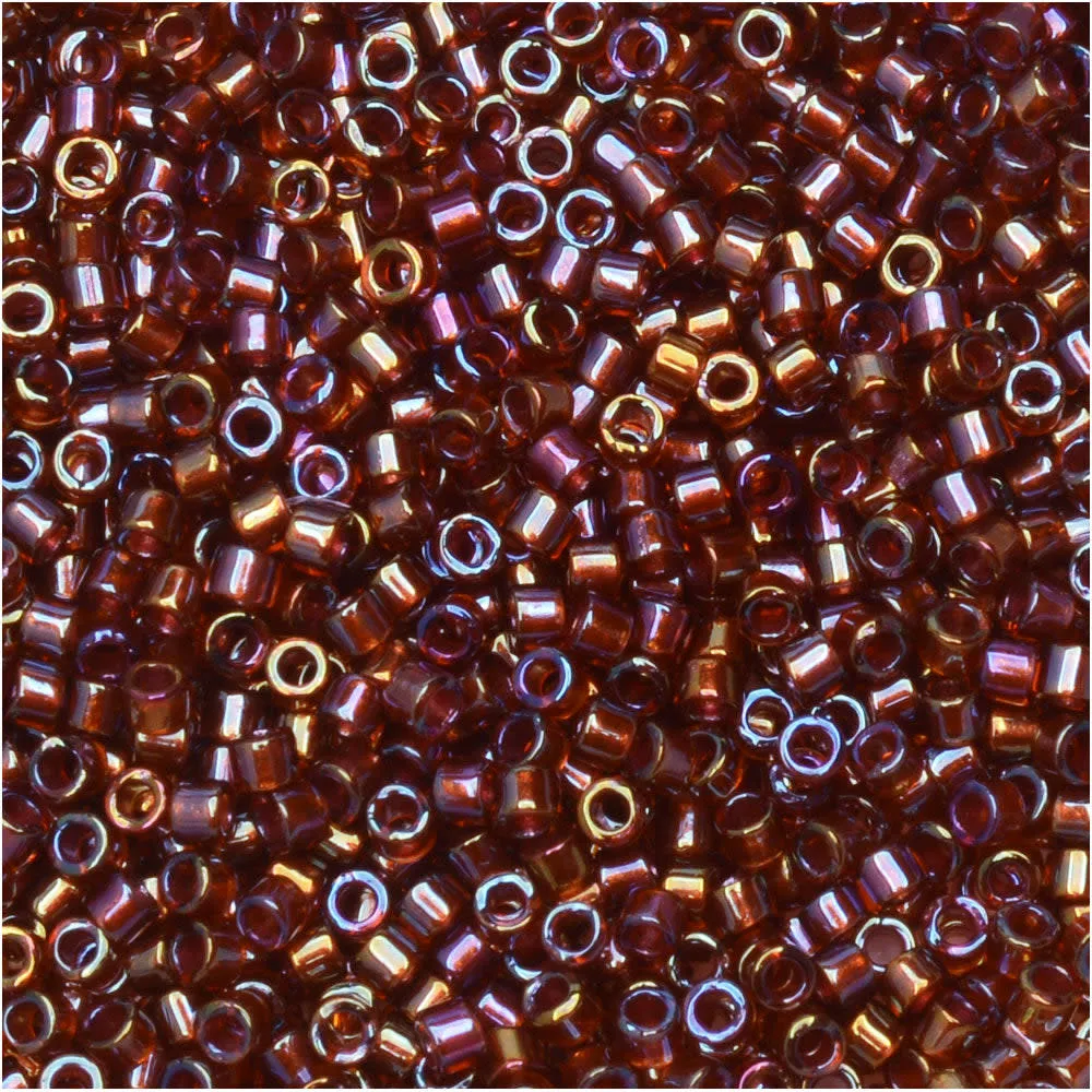 Miyuki Delica Seed Beads Sparkling Beet Lined Root Beer AB 11/0 Size #1750 (7.2 Gram Tube)