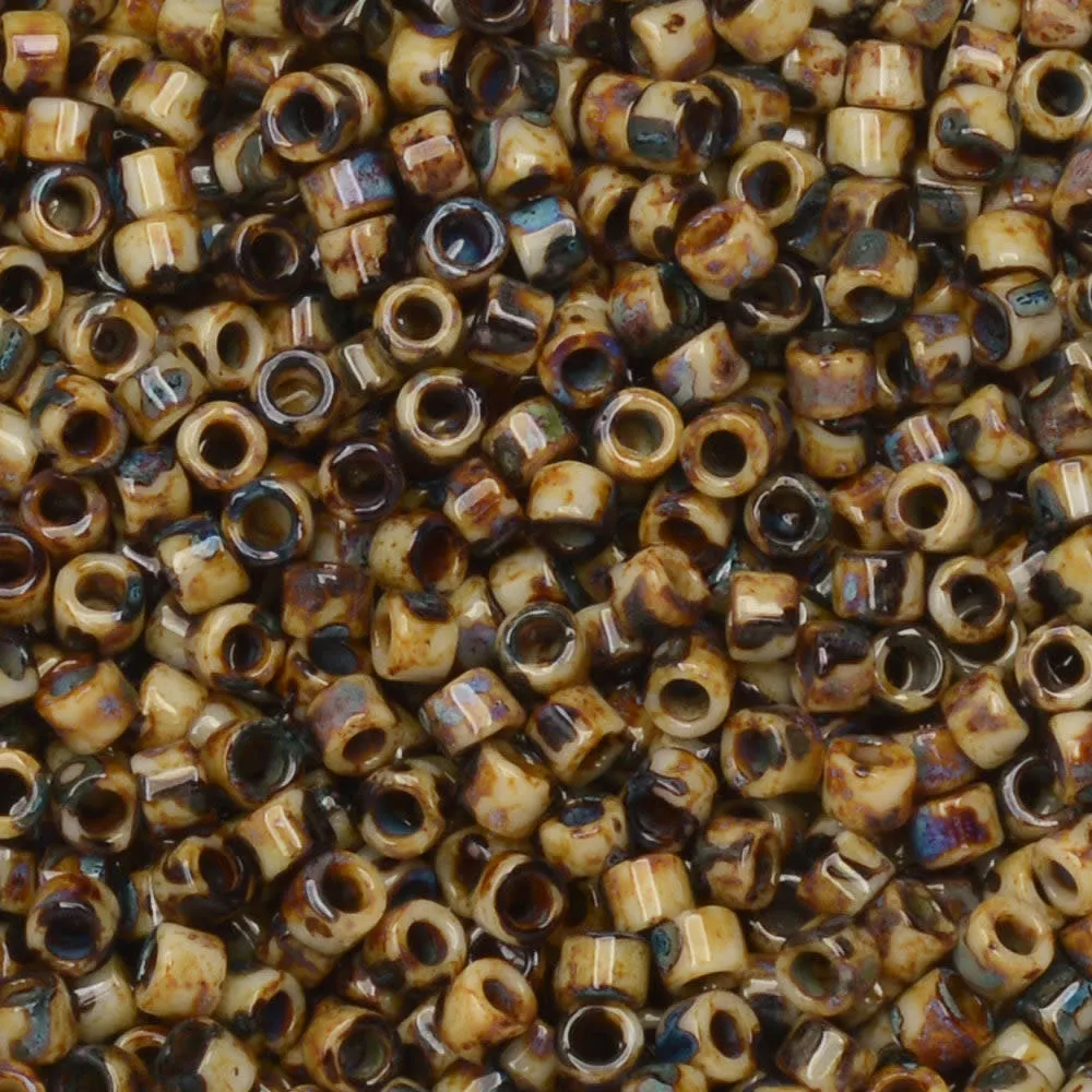 Miyuki Delica Seed Beads Picasso Brown Tan Matte 11/0 Size #2267 (7.2 Gram Tube)