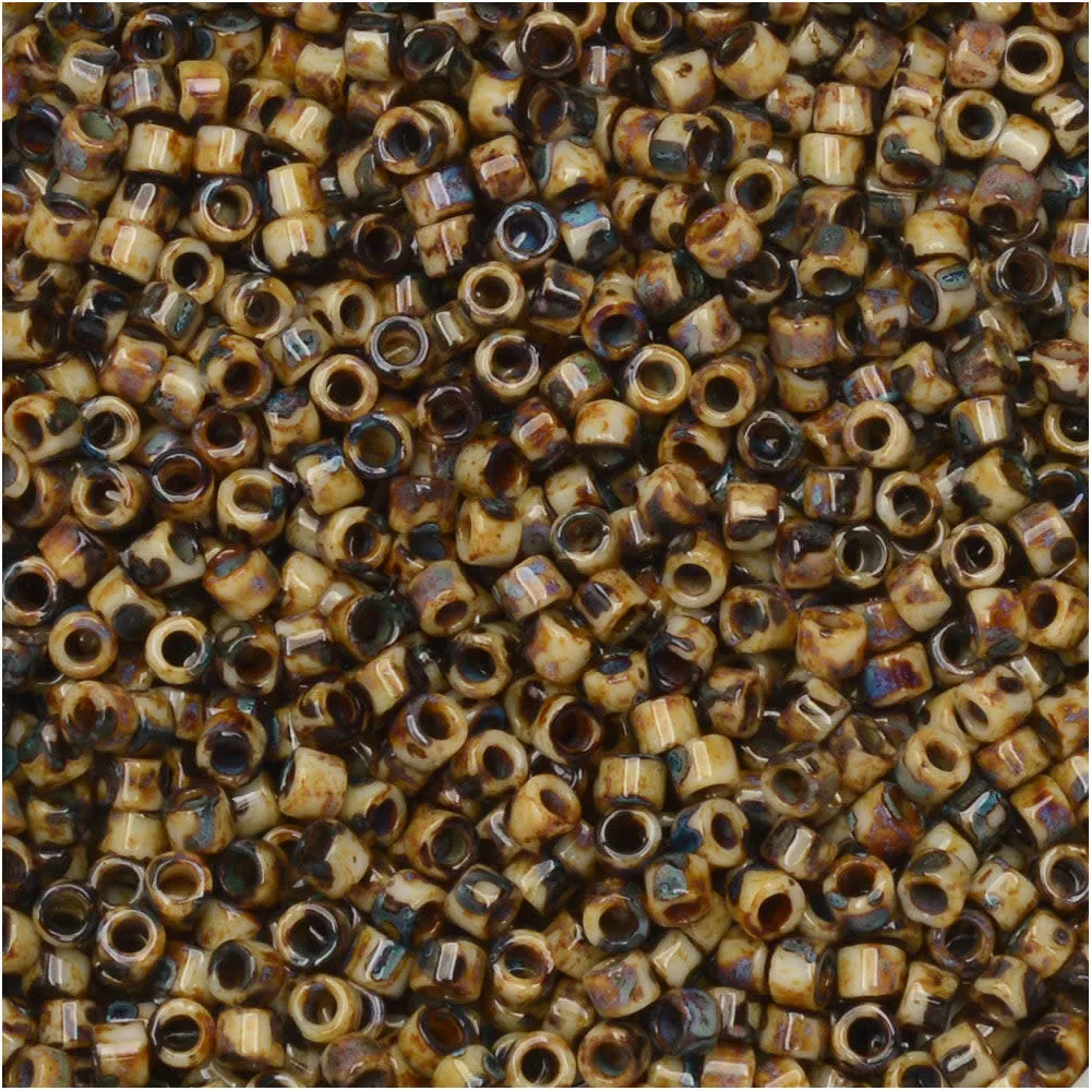 Miyuki Delica Seed Beads Picasso Brown Tan Matte 11/0 Size #2267 (7.2 Gram Tube)