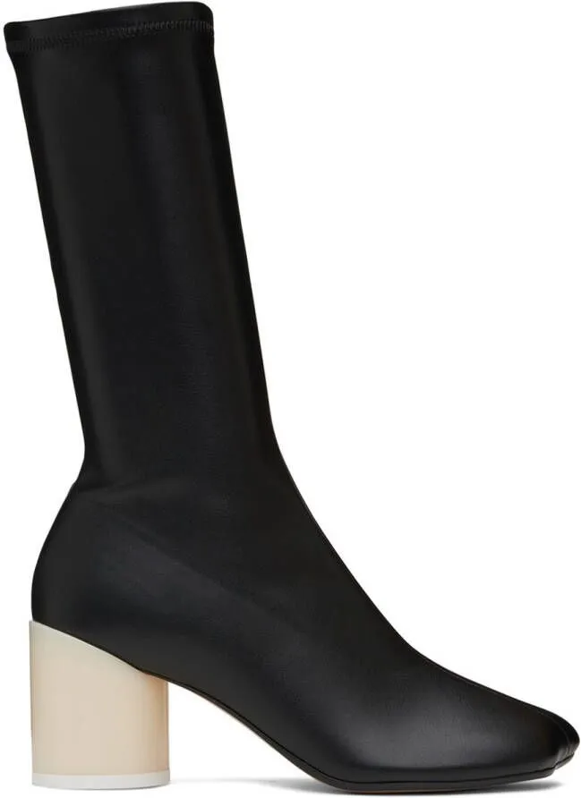 MM6 Maison Margiela Faux-Leather Black Boots